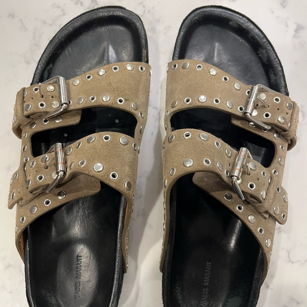 Isabel Marant Lennyo suede grommet sandals